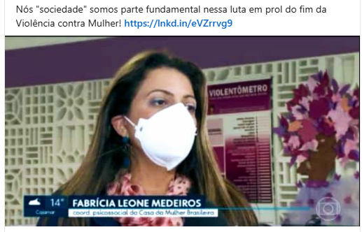 Fabrícia Leoni em entrevista sobre o enfrentamento à violência contra a mulher